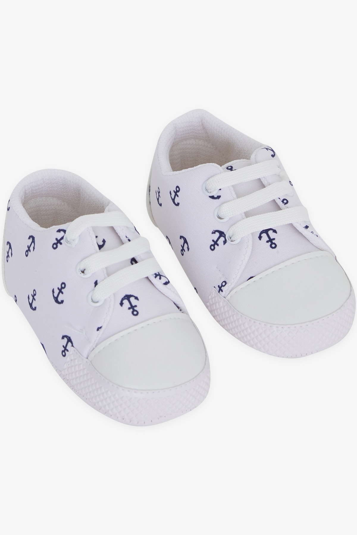 Erkek Bebek Patik Ayakkabı Çapa Desenli Beyaz 18 Numara-19 Numara - Tatlı Bebek  Ayakkabıları | Breeze
