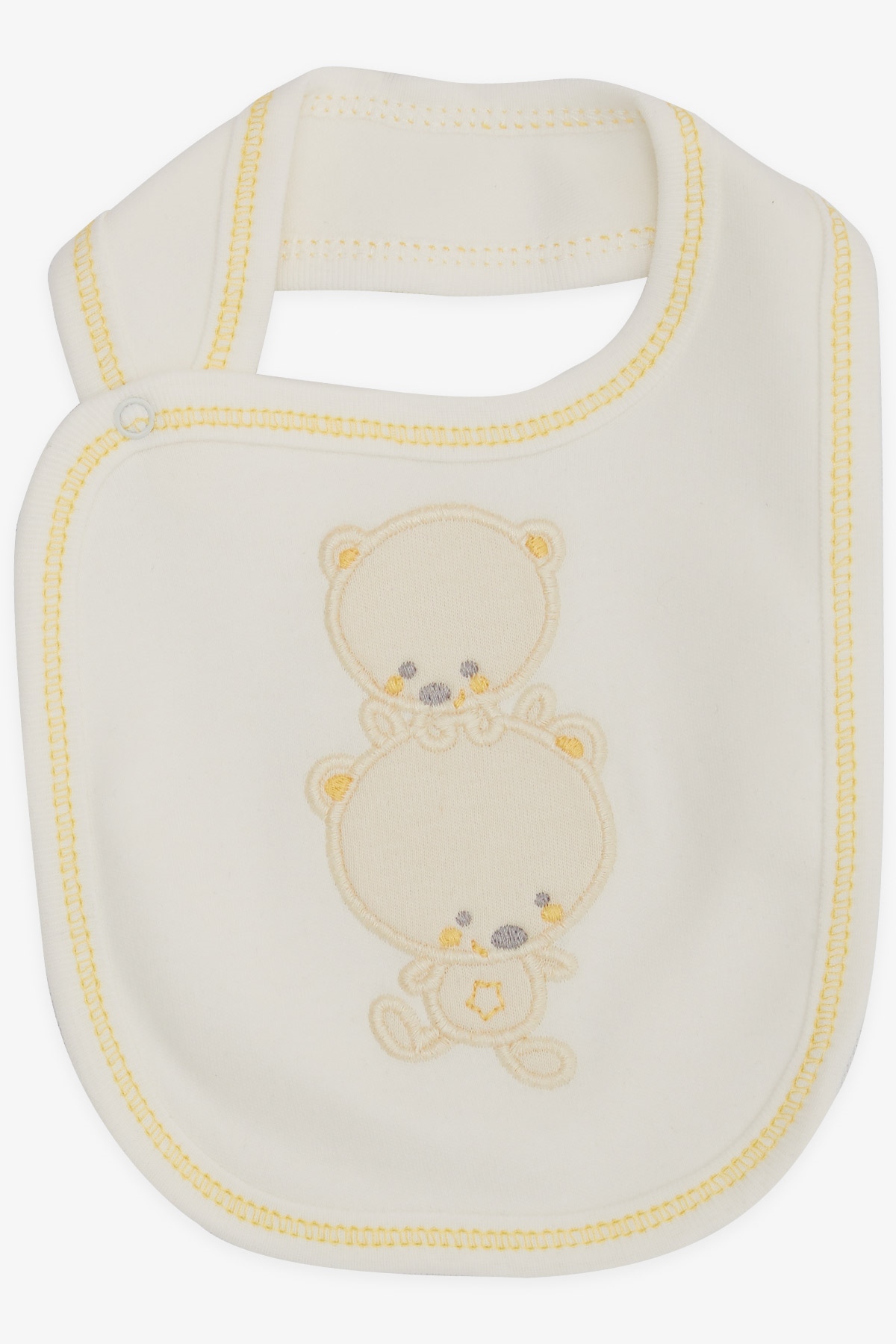 Breeze Bebek Mama Önlüğü Ayıcık Baskılı Ekru