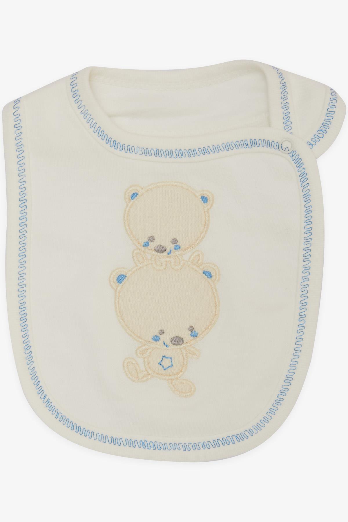 Breeze Bebek Mama Önlüğü Ayıcık Nakışlı Ekru (Standart)
