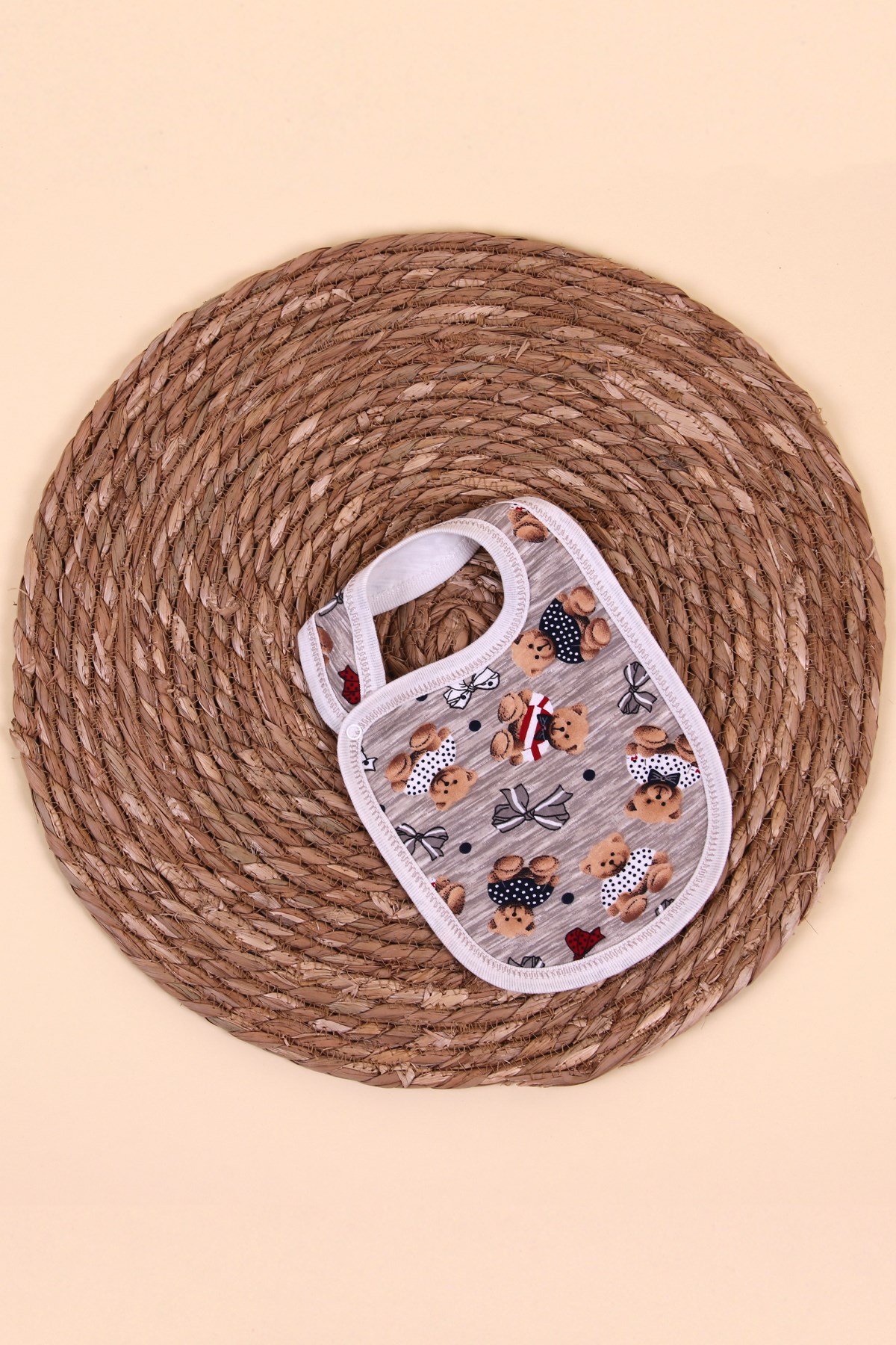 Breeze Bebek Mama Önlüğü Ayıcıklı Kahverengi