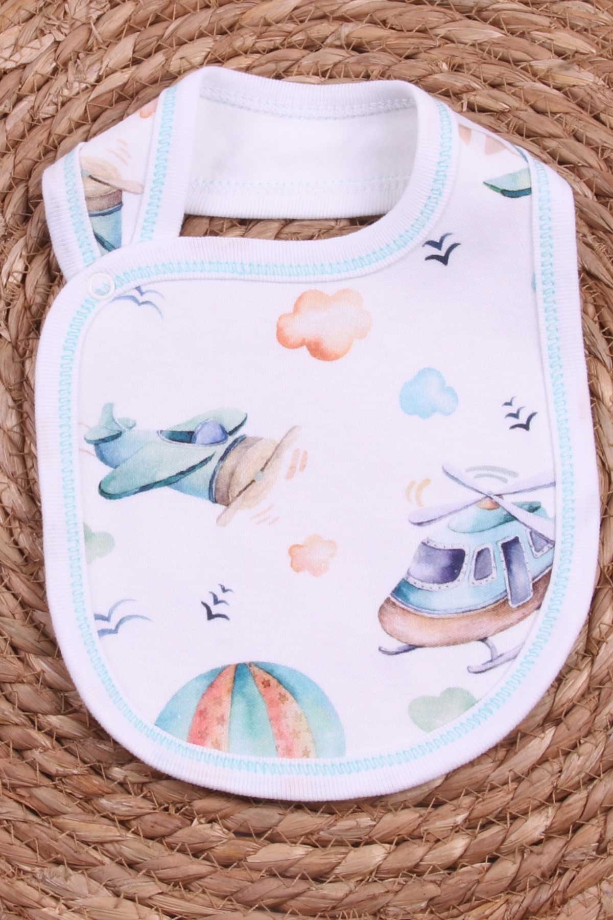 Breeze Bebek Mama Önlüğü Gökyüzü Desenli Beyaz