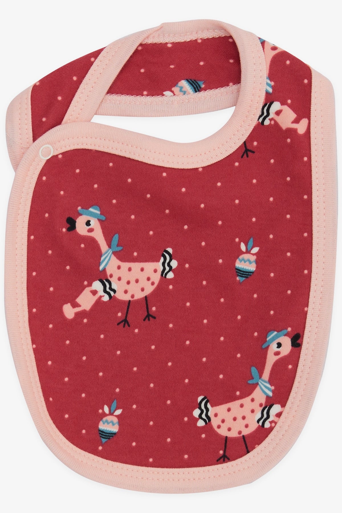 Breeze Bebek Mama Önlüğü Leylek Desenli Gülkurusu