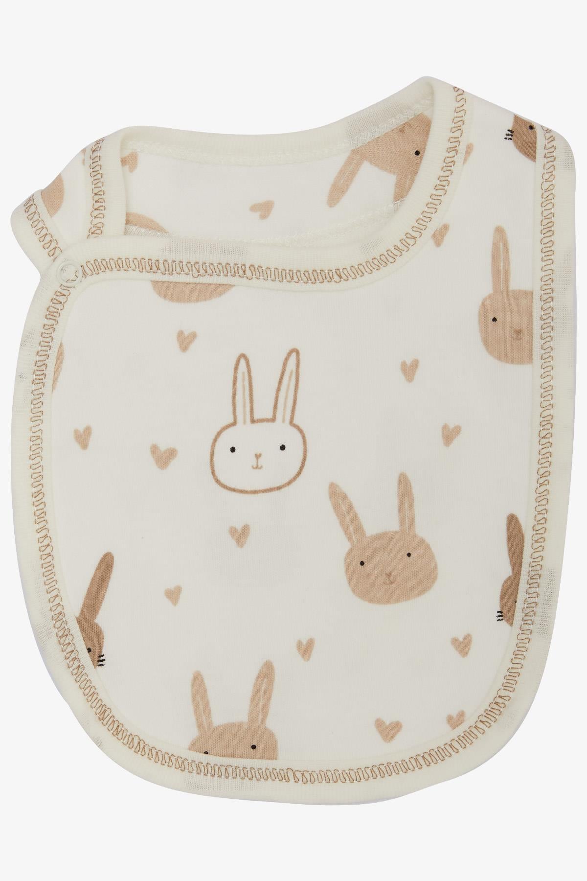 Breeze Bebek Mama Önlüğü Sevimli Tavşancık Desenli Ekru (Standart)