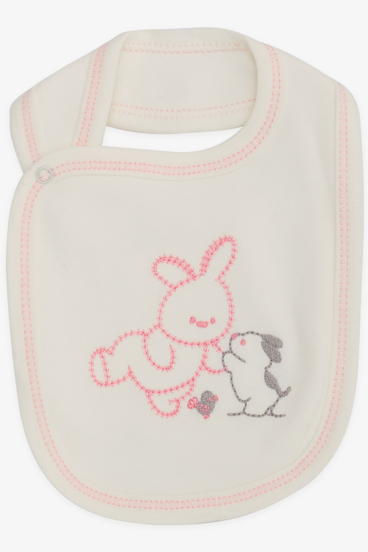 Breeze Bebek Mama Önlüğü Tavşancık Nakışlı Ekru