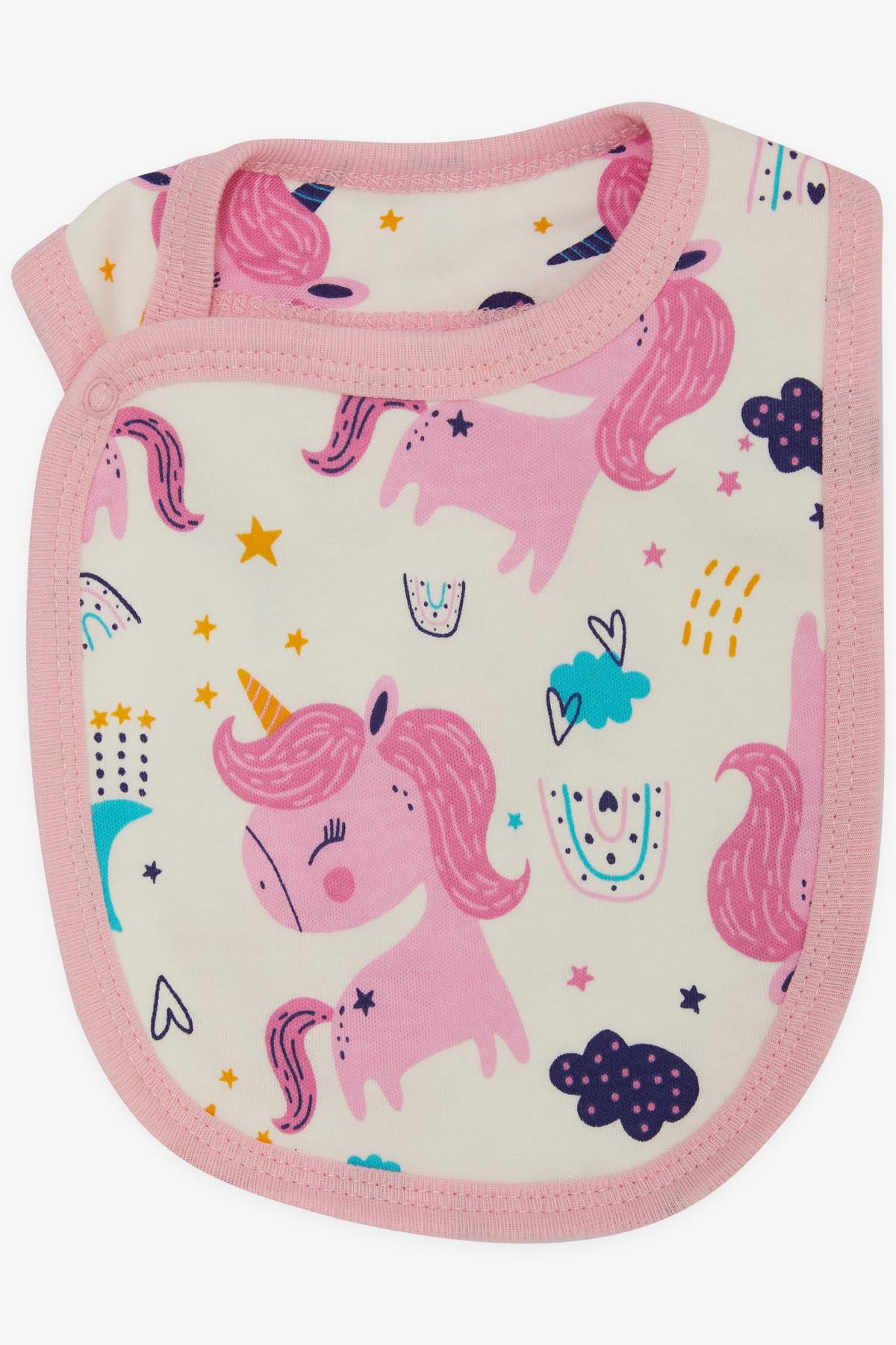 Breeze Bebek Mama Önlüğü Unicorn Desenli Beyaz (Standart)