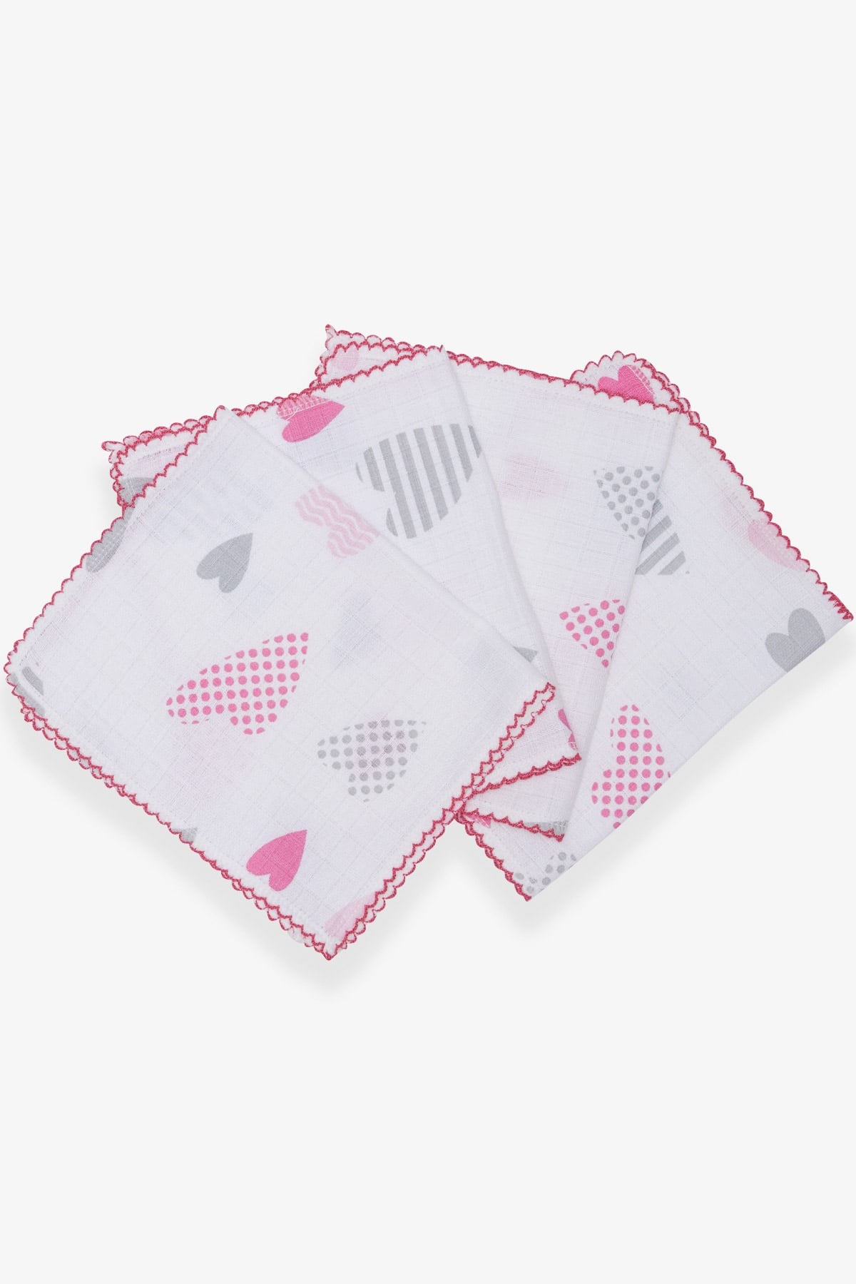 Breeze Bebek Müslin Mendil Desenli Fuşya