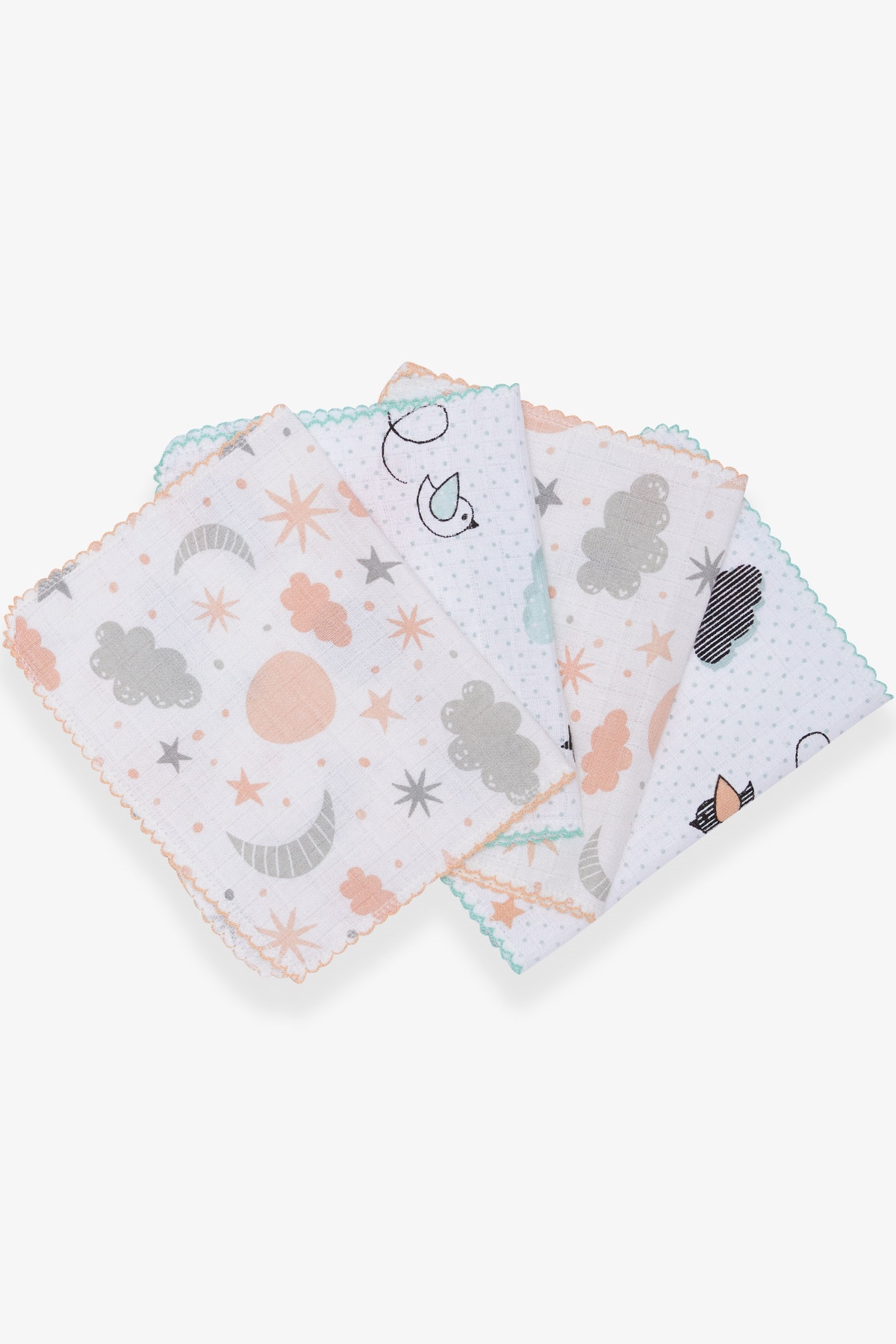 Breeze Bebek Müslin Mendil Desenli Karışık Renk