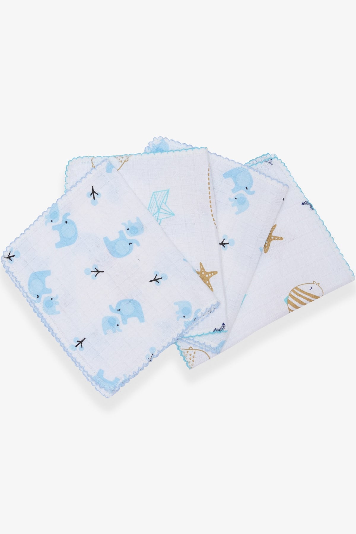 Breeze Bebek Müslin Mendil Desenli Karışık Renk