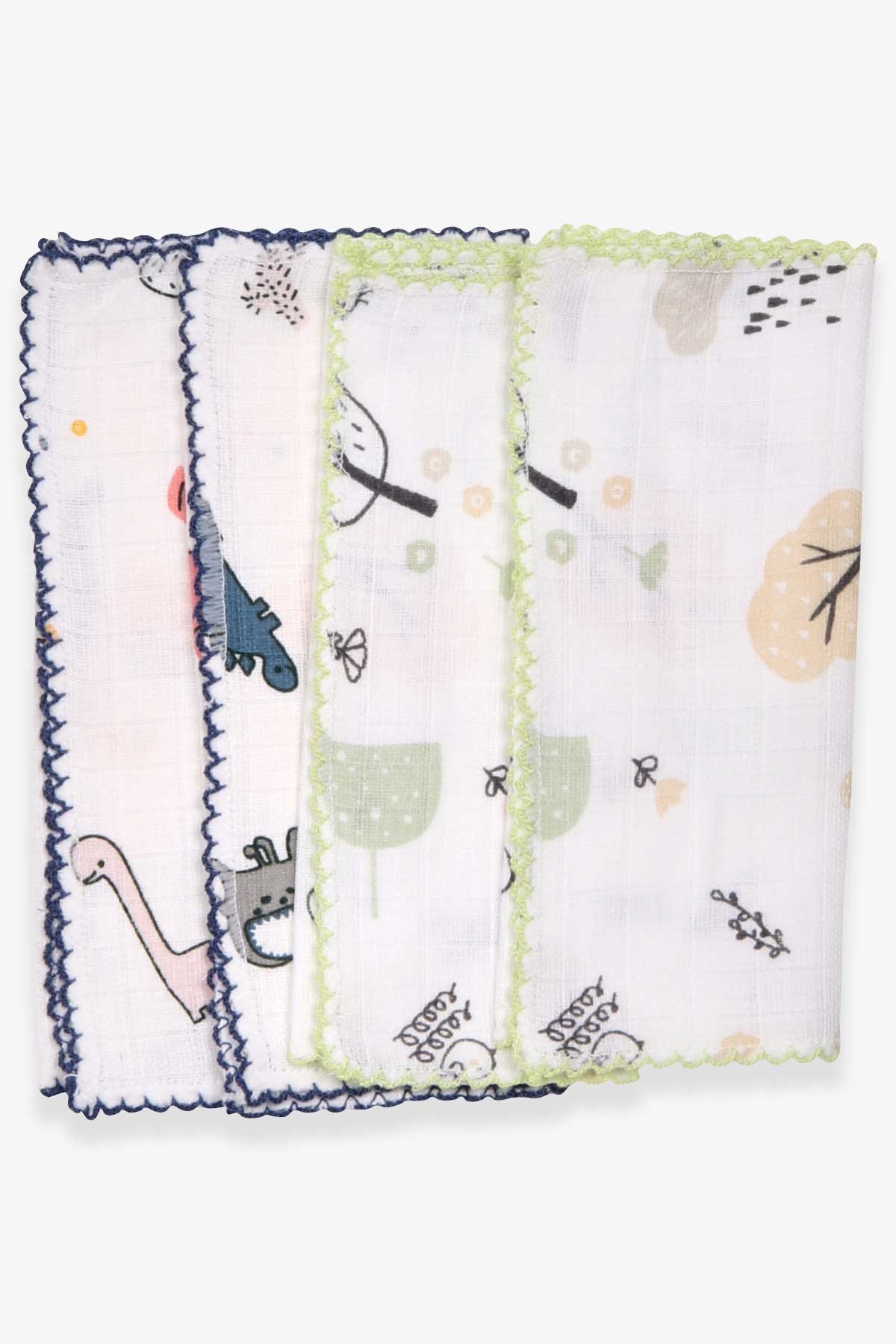 Breeze Bebek Müslin Mendil Desenli Karışık Renk (18 x 30 cm)