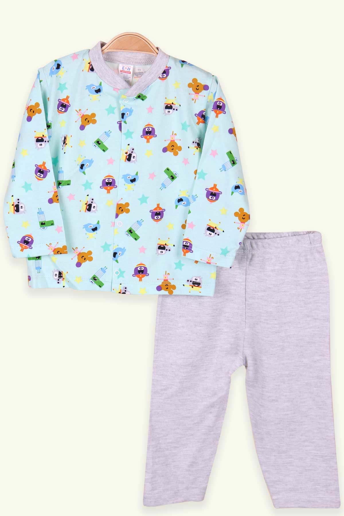 Breeze Bebek Pijama Takımı Desenli Yeşil (0-3-9 Ay)