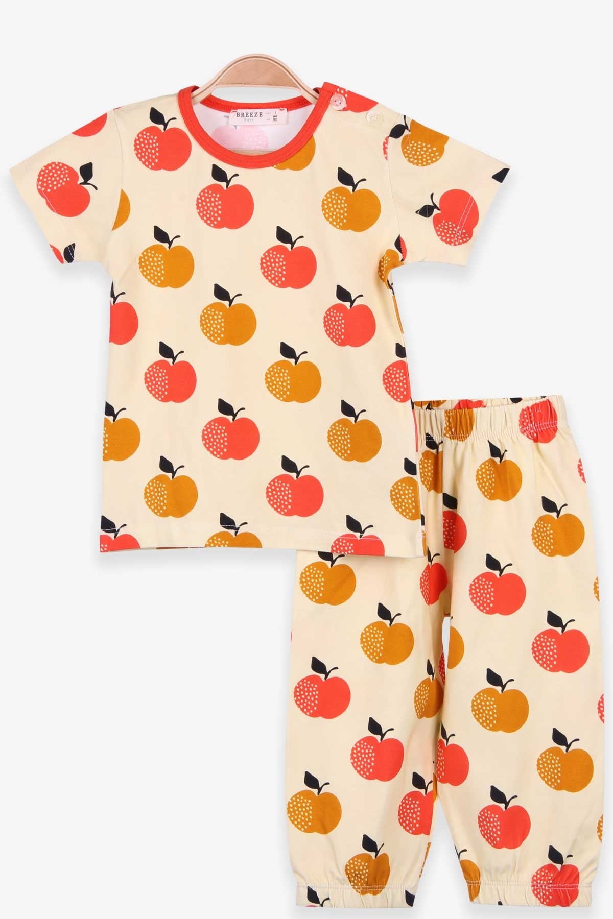 Breeze Bebek Pijama Takımı Elma Desenli Sarı (9 Ay-3 Yaş)