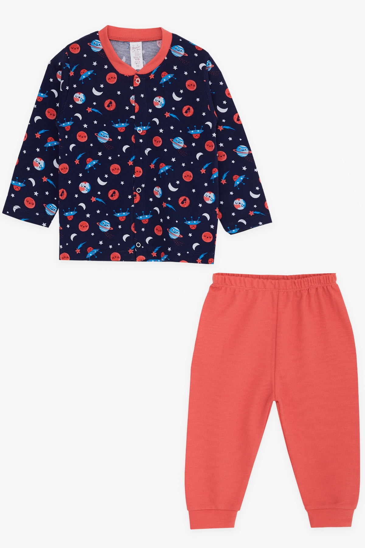 Breeze Bebek Pijama Takımı Uzay Temalı Lacivert (6 Ay)