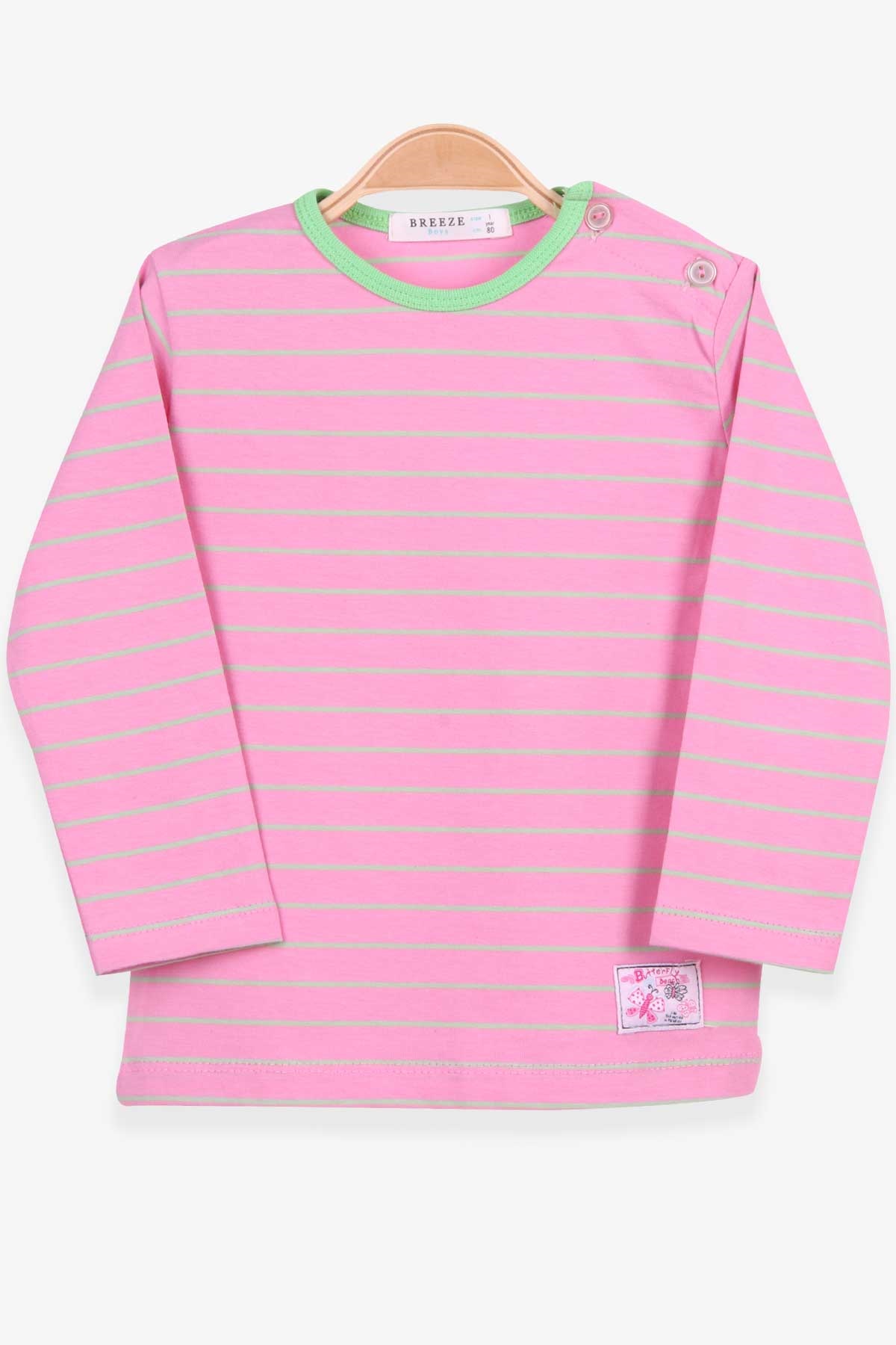 Breeze Bebek Uzun Kollu Tişört Patlı Çizgili Pembe (9 Ay-3 Yaş)