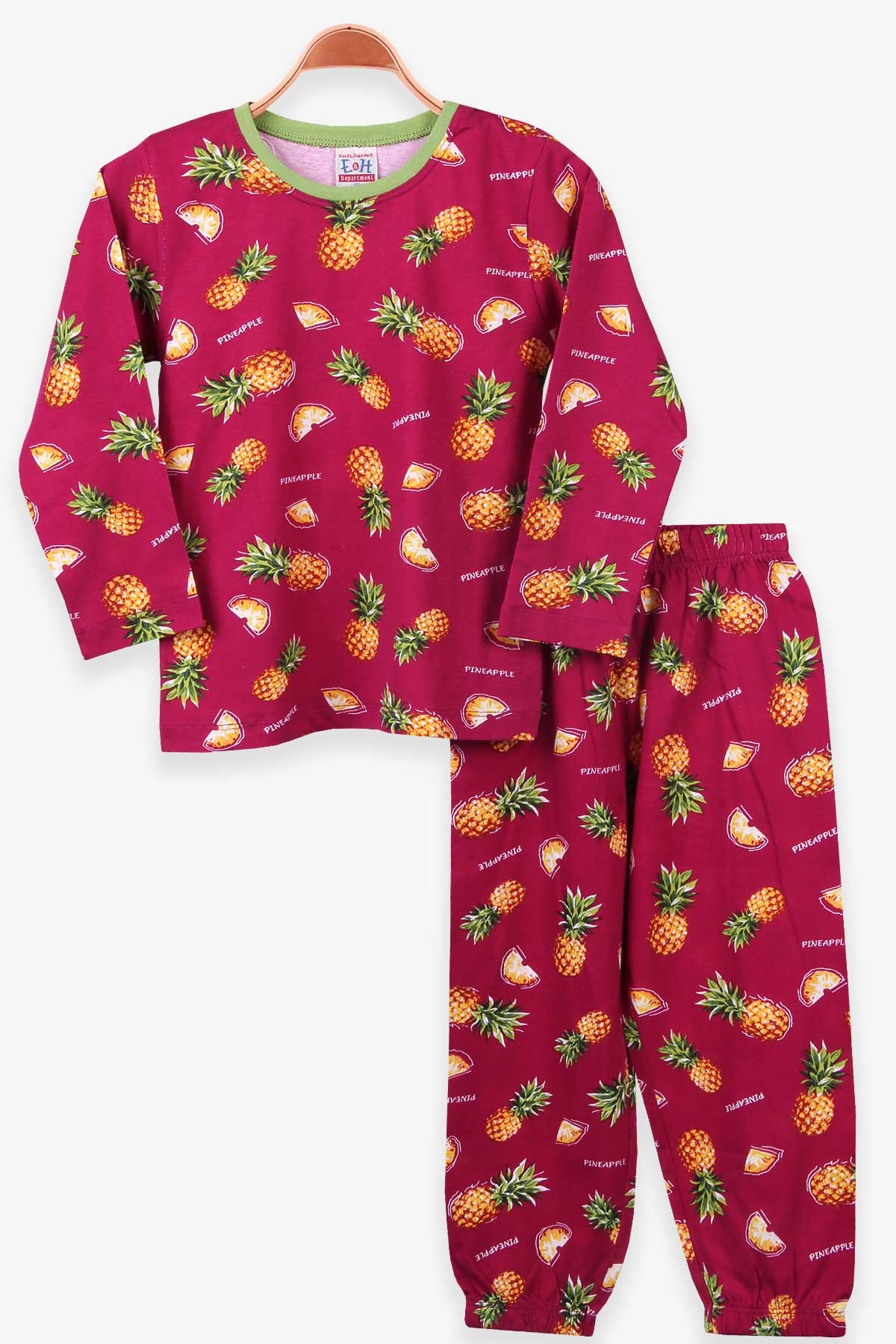Breeze Çocuk Pijama Takımı Ananas Desenli Fuşya (4-8 Yaş)