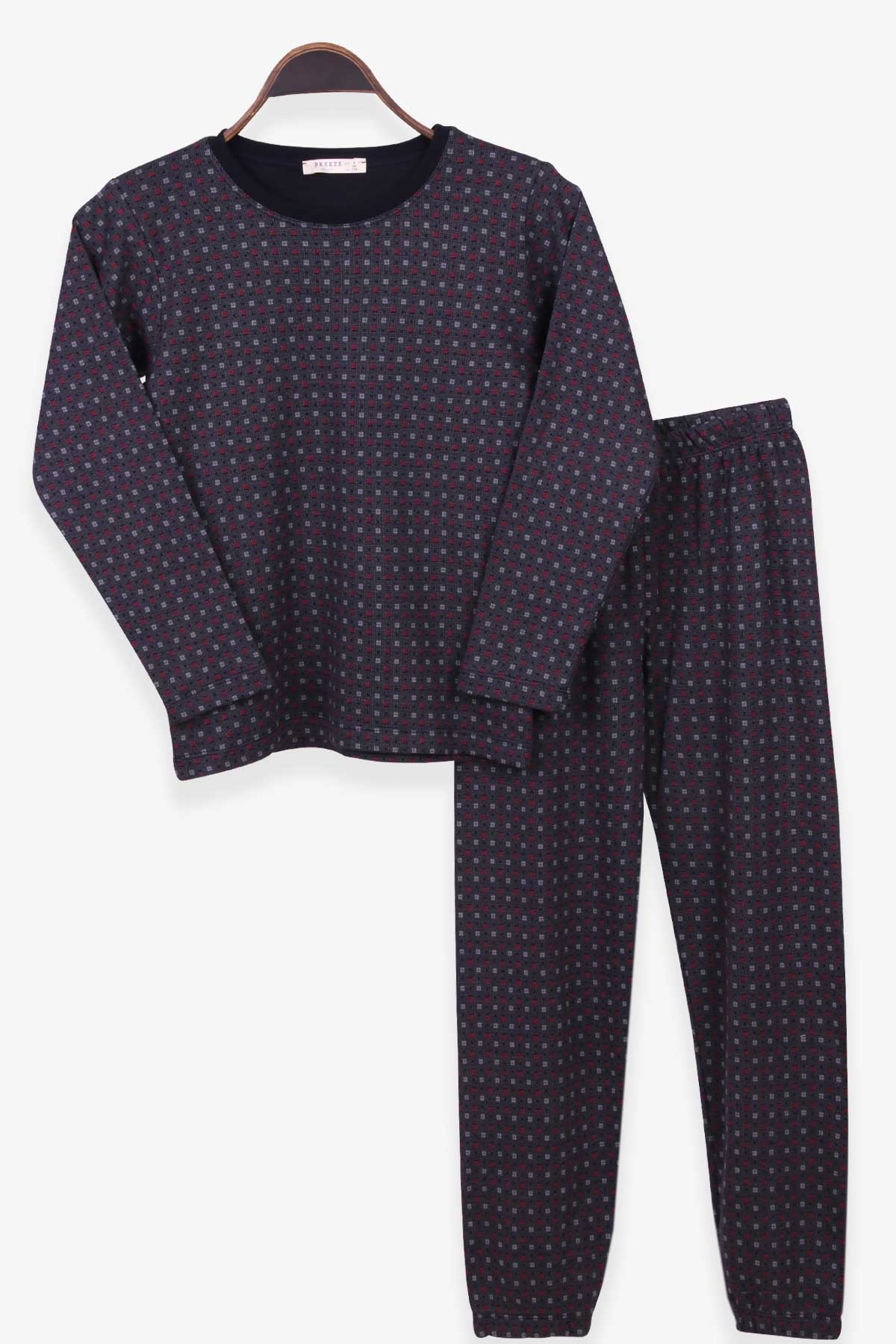 Breeze Çocuk Pijama Takımı Desenli Füme (9-12 Yaş)