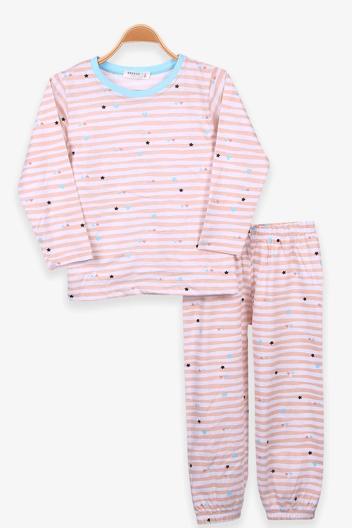 Breeze Çocuk Pijama Takımı Kalp Desenli Karışık Renk (4-8 Yaş)