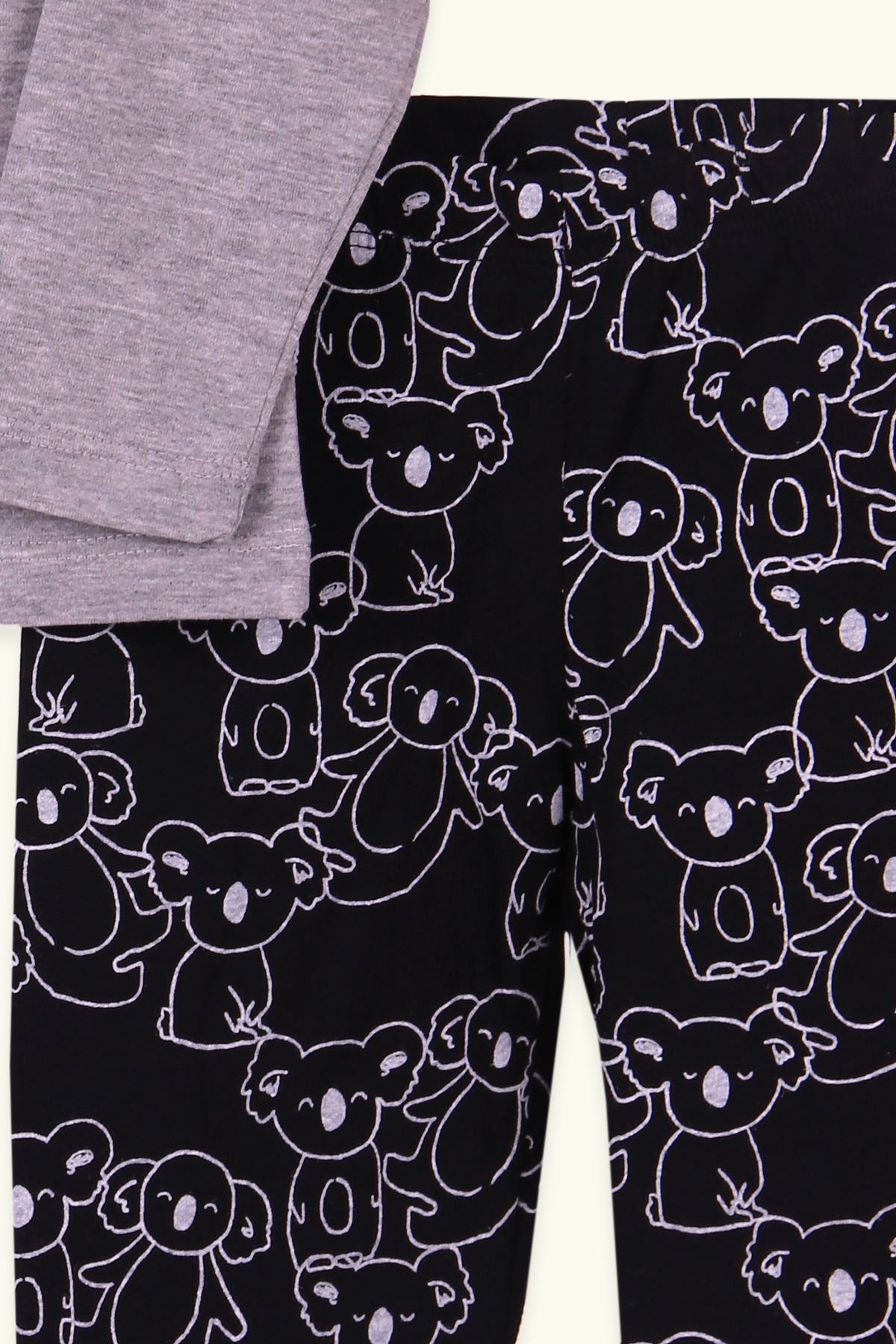 Çocuk Pijama Takımı Koala Desenli Gri 1.5 Yaş - Yumuşak Kumaş | Breeze