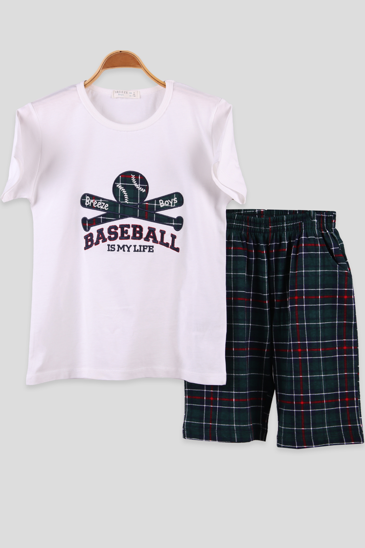 Breeze Erkek Basebal Nakılşlı Takım Yeşil (6-12 Yaş)