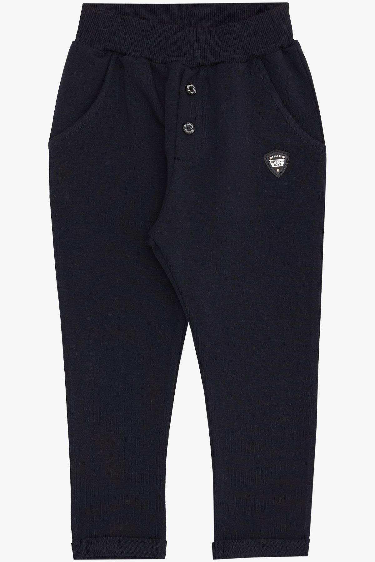 Breeze Erkek Bebek Alt Düğme Aksesuarlı Armalı Cepli Lacivert (9 Ay-3 Yaş)