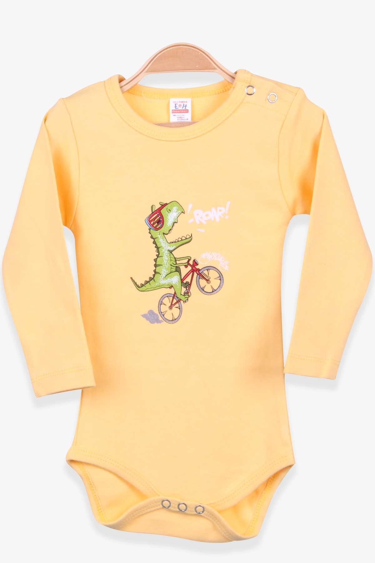 Breeze Erkek Bebek Çıtçıtlı Body Araba Baskılı Sarı (9 Ay-3 Yaş)