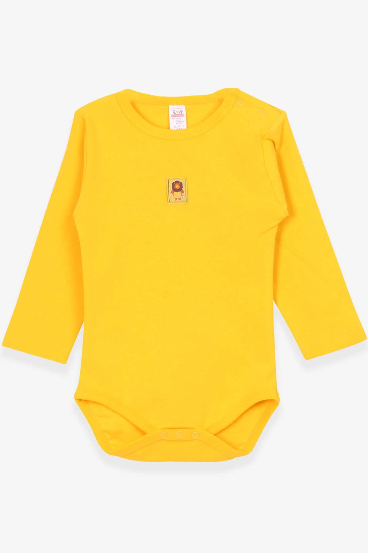 Breeze Erkek Bebek Çıtçıtlı Body Aslancık Baskılı Hardal Sarı (9 Ay-3 Yaş)