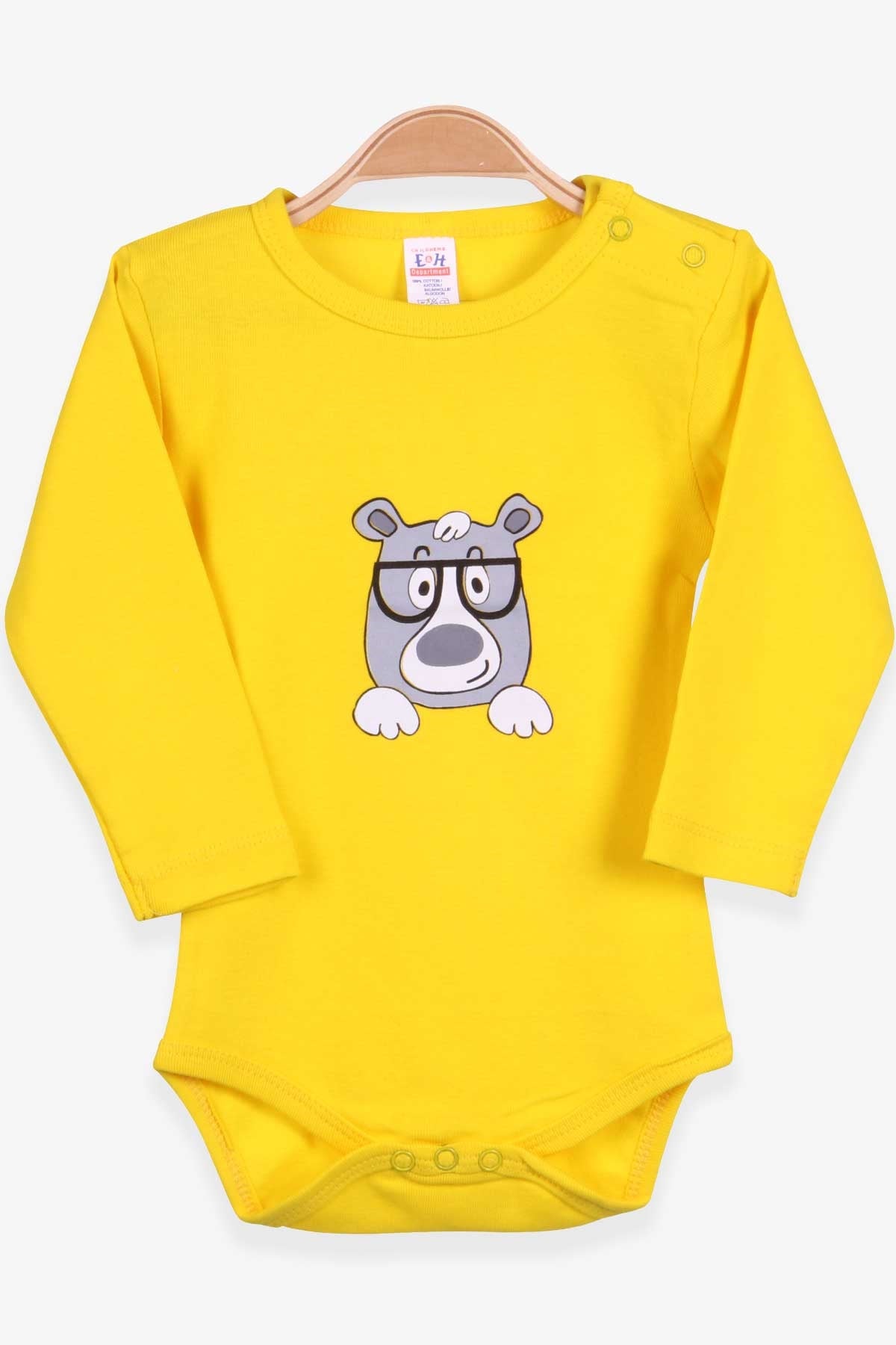 Breeze Erkek Bebek Çıtçıtlı Body Ayı Baskılı Sarı (9 Ay-3 Yaş)
