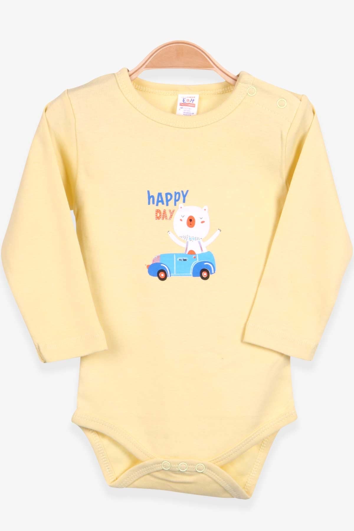 Breeze Erkek Bebek Çıtçıtlı Body Ayıcık Baskılı Sarı (9 Ay-3 Yaş)