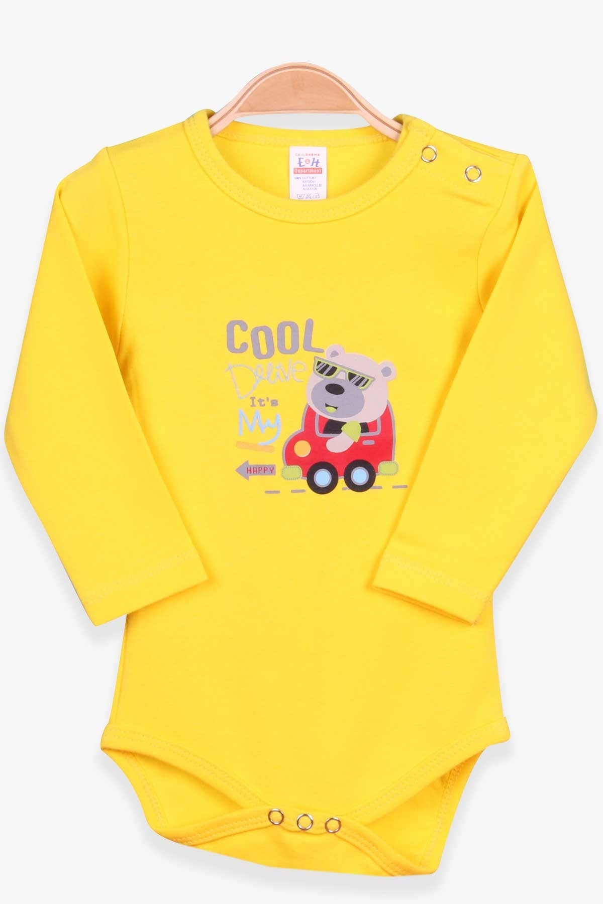 Breeze Erkek Bebek Çıtçıtlı Body Ayıcık Baskılı Sarı (9 Ay-3 Yaş)