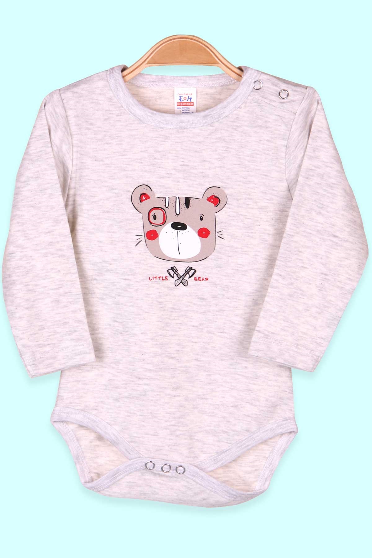Breeze Erkek Bebek Çıtçıtlı Body Ayıcık Baskılı Taş (9 Ay-3 Yaş)