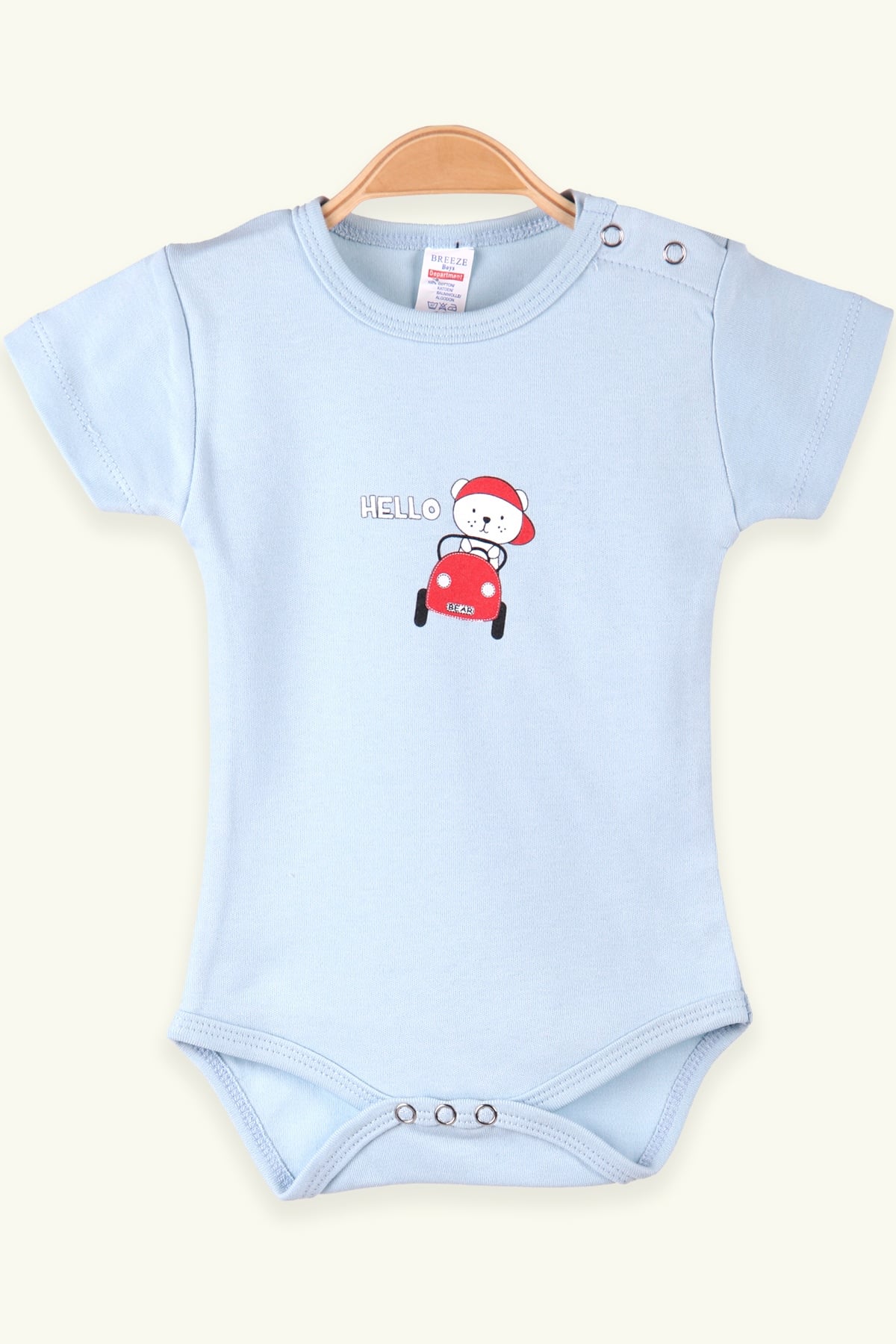 Breeze Erkek Bebek Çıtçıtlı Body Ayıcıklı Turkuaz (9 Ay-3 Yaş)