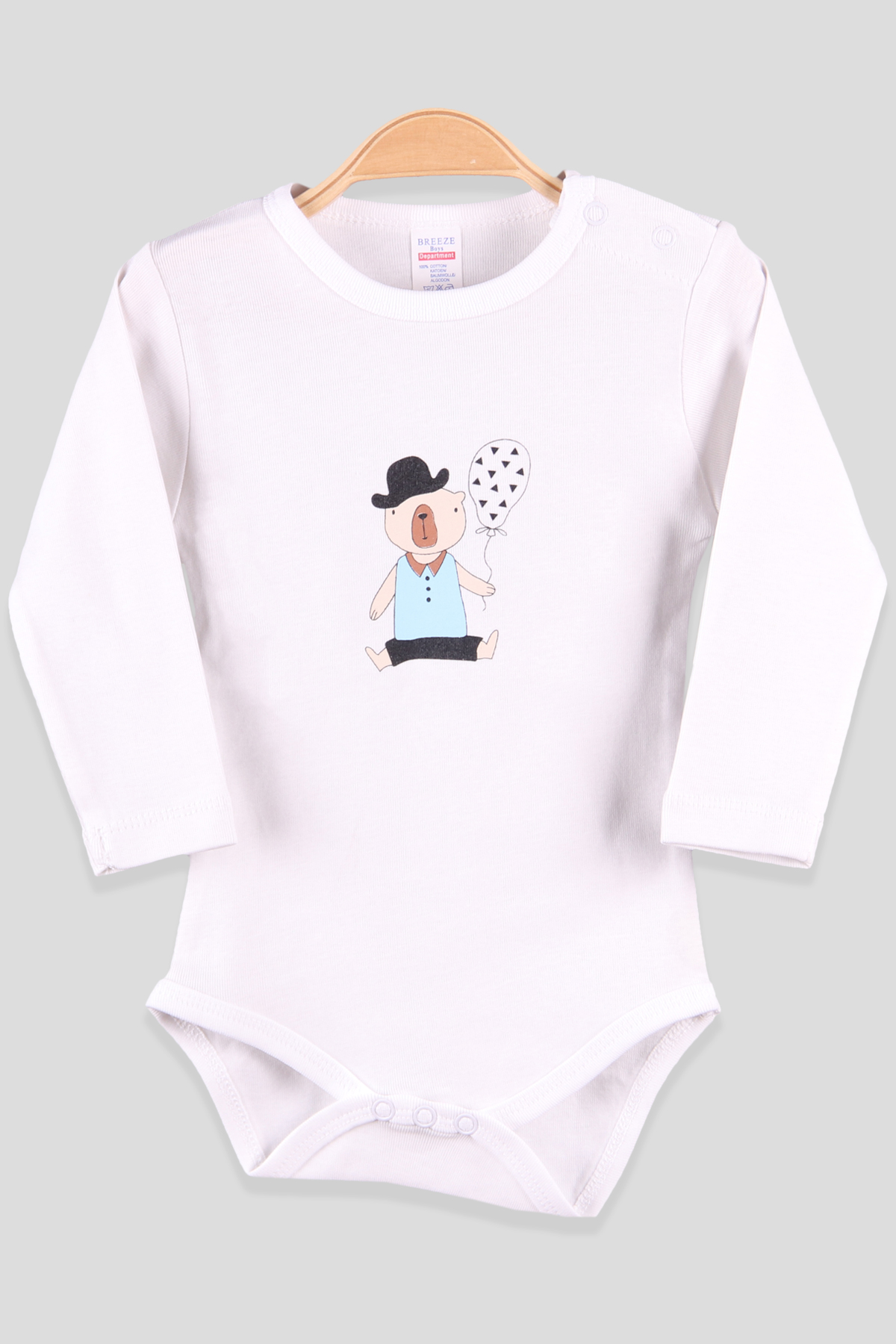 Breeze Erkek Bebek Çıtçıtlı Body Ayıcıklı Mavi (9 Ay-3 Yaş)