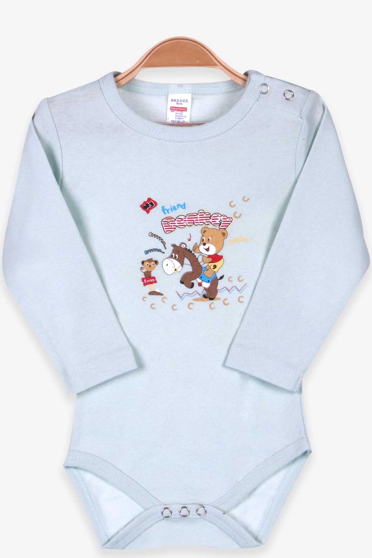 Breeze Erkek Bebek Çıtçıtlı Body Baskılı Su Yeşili (9 Ay-3 Yaş)