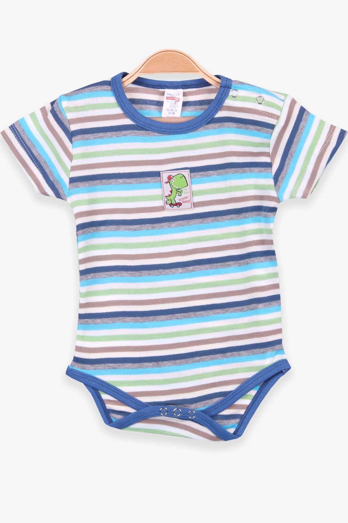 Breeze Erkek Bebek Çıtçıtlı Body Çizgili Karışık Renk (9 Ay-3 Yaş)