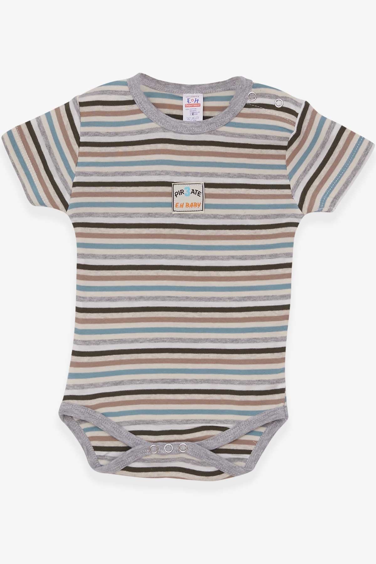 Breeze Erkek Bebek Çıtçıtlı Body Çizgili Karışık Renk (9 Ay-3 Yaş)