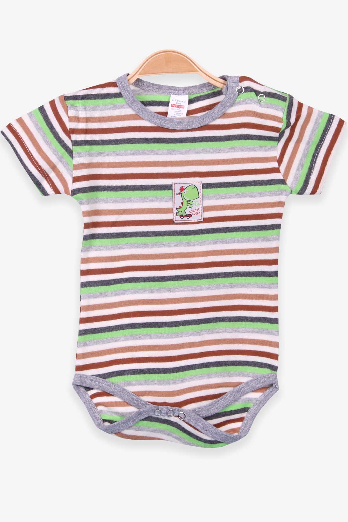 Breeze Erkek Bebek Çıtçıtlı Body Çizgili Karışık Renk (9 Ay-3 Yaş)