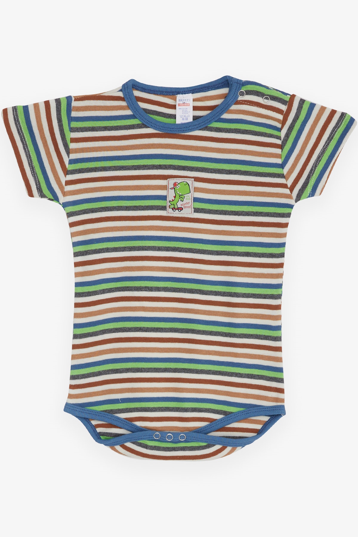 Breeze Erkek Bebek Çıtçıtlı Body Çizgili Karışık Renk (9 Ay-3 Yaş)