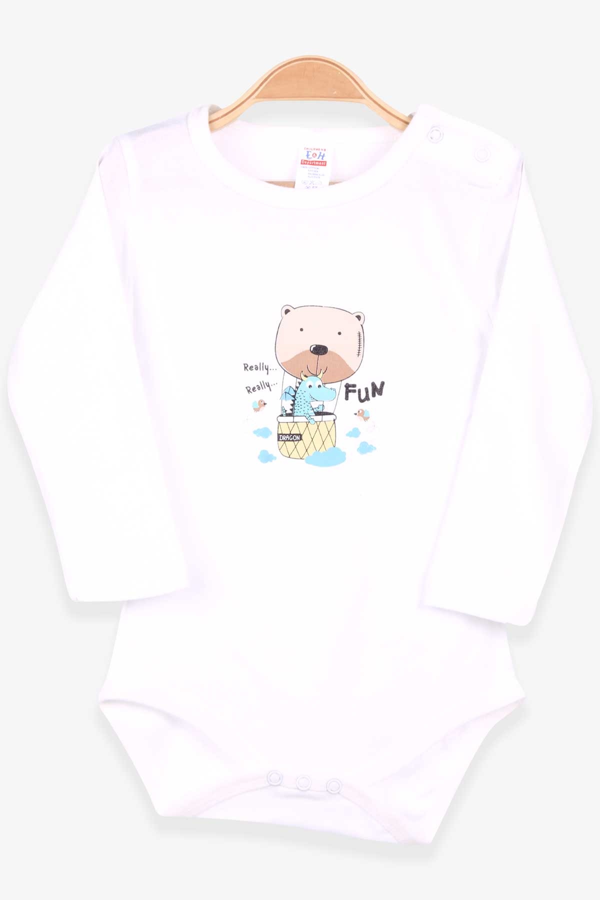 Breeze Erkek Bebek Çıtçıtlı Body Hayvancık Baskılı Ekru (9 Ay-3 Yaş)