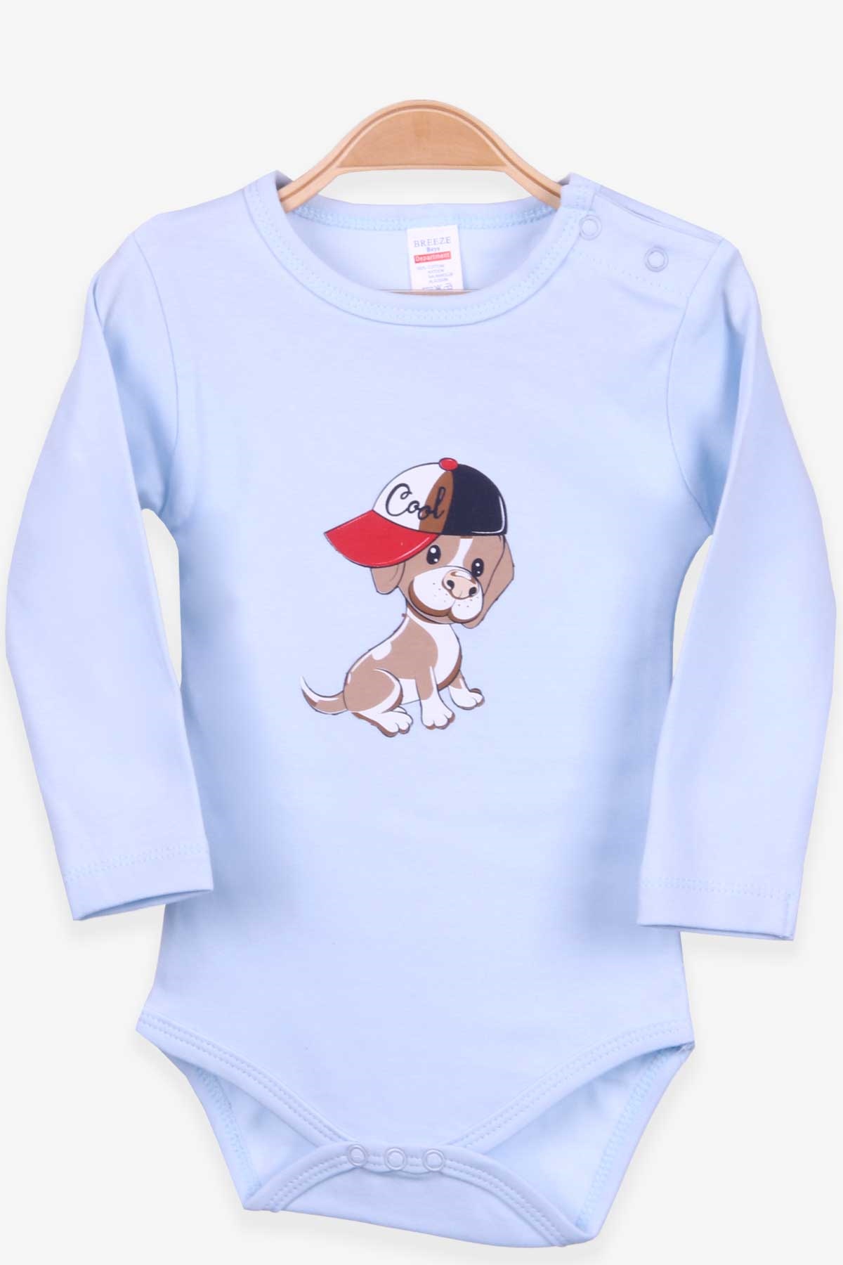 Breeze Erkek Bebek Çıtçıtlı Body Köpekli Açık Mavi (9 Ay-3 Yaş)