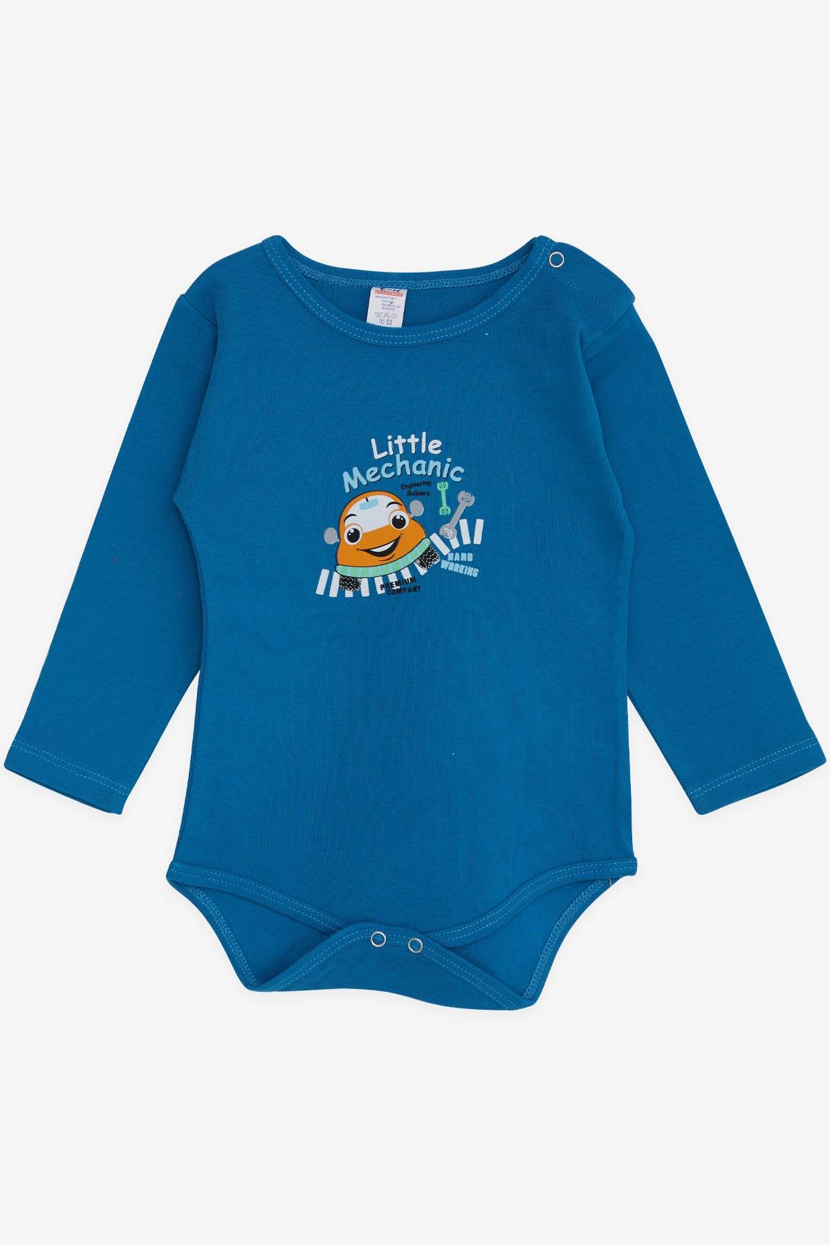 Breeze Erkek Bebek Çıtçıtlı Body Küçük Tamirci İndigo (9 Ay-3 Yaş)
