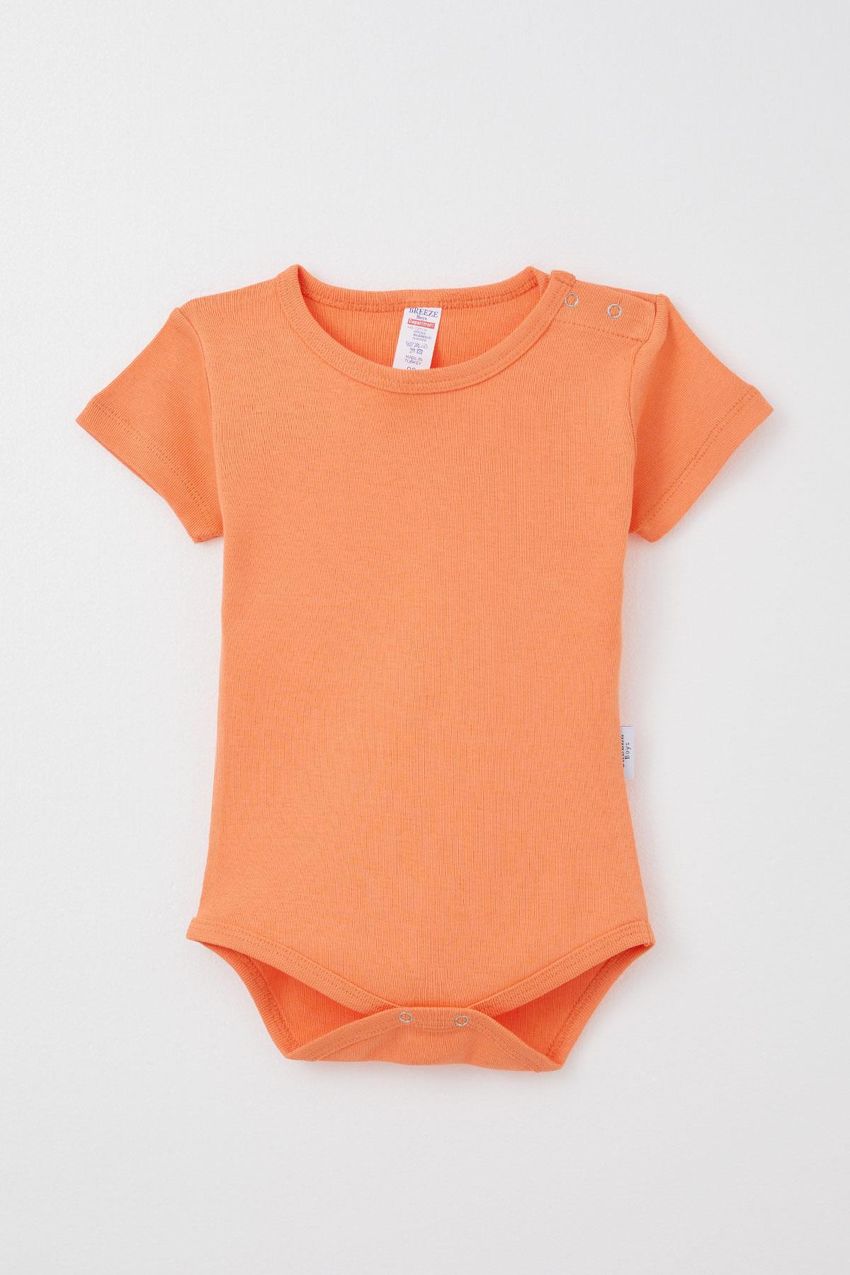 Breeze Erkek Bebek Çıtçıtlı Zıbın Body Basic Somon (9 Ay-3 Yaş)