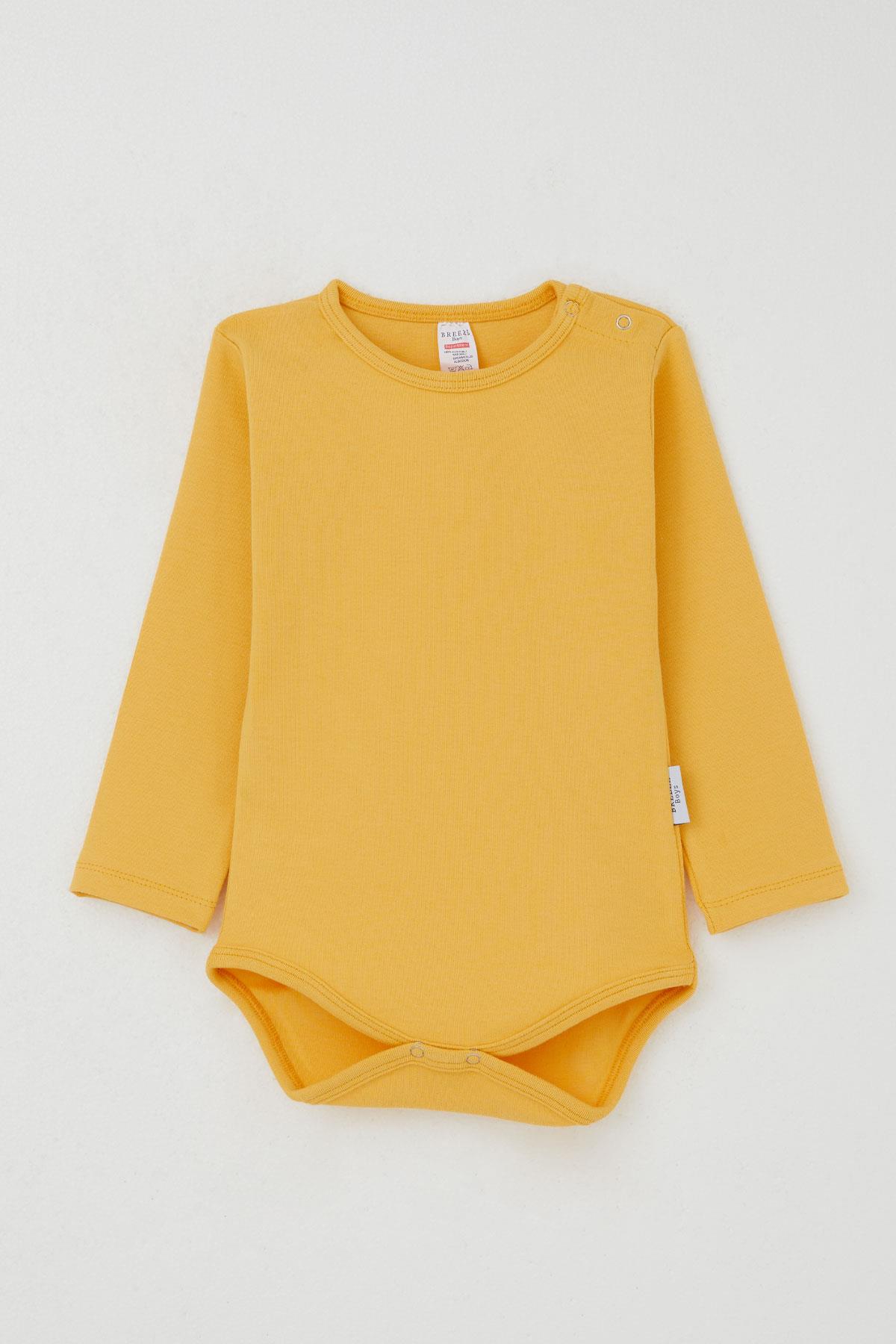 Breeze Erkek Bebek Çıtçıtlı Zıbın Body Basic Sarı (1-3 Yaş)