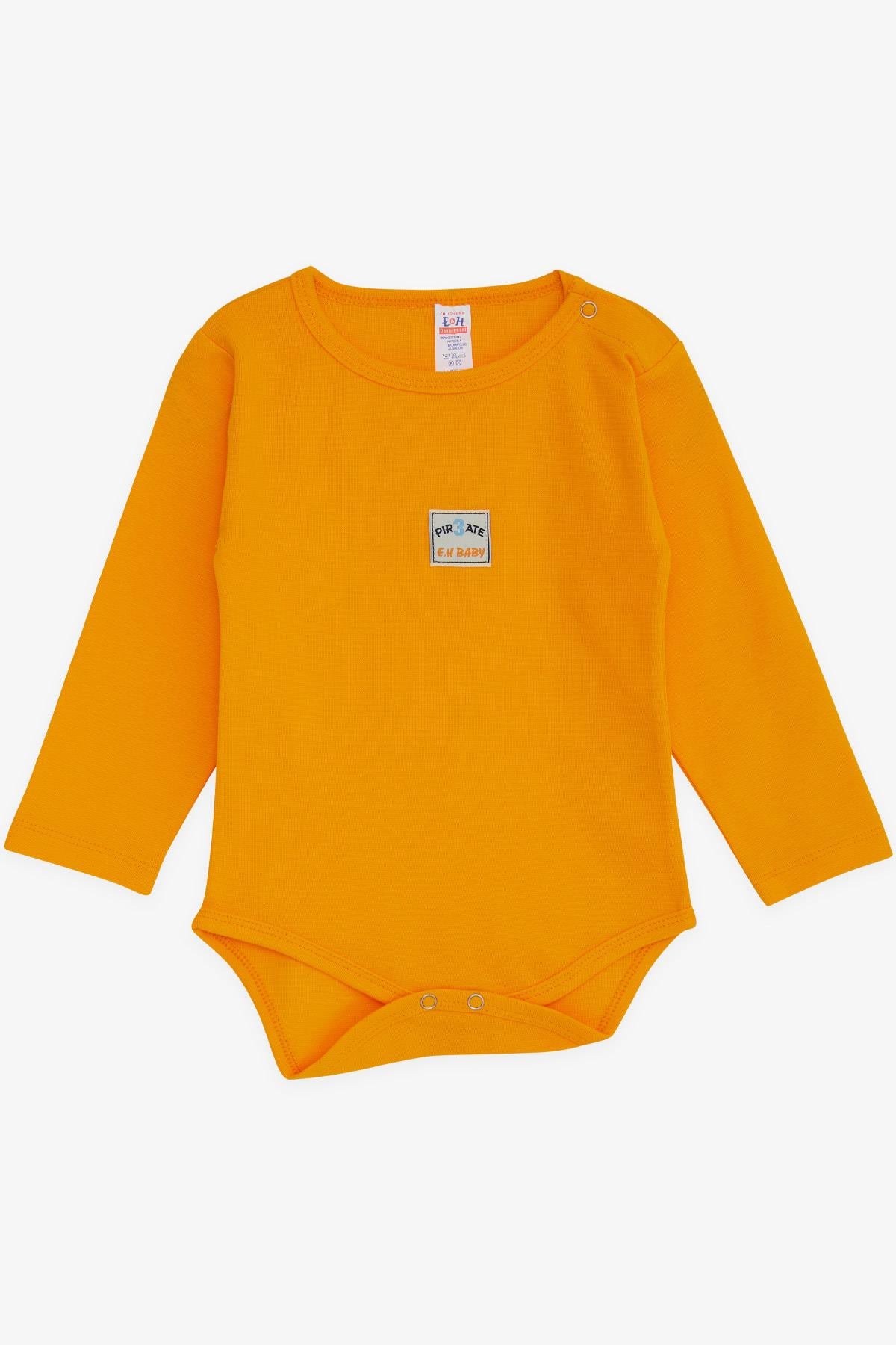 Breeze Erkek Bebek Çıtçıtlı Zıbın Body Yazı Baskılı Hardal Sarı (9 Ay-3 Yaş)