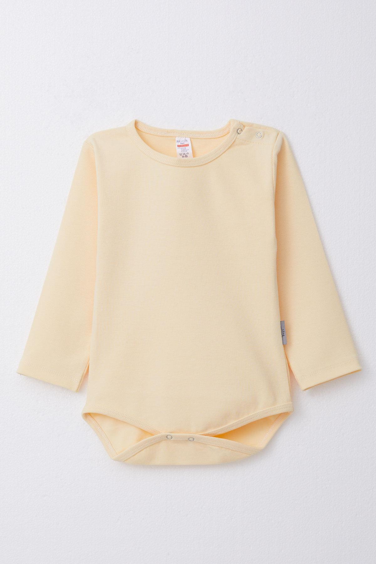 Breeze Erkek Bebek Çıtçıtlı Zıbın Body Basic Sarı (9 Ay-3 Yaş)