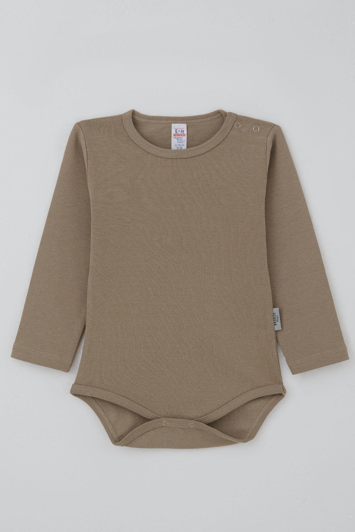 Breeze Erkek Bebek Çıtçıtlı Zıbın Body Basic Vizon (9 Ay-3 Yaş)
