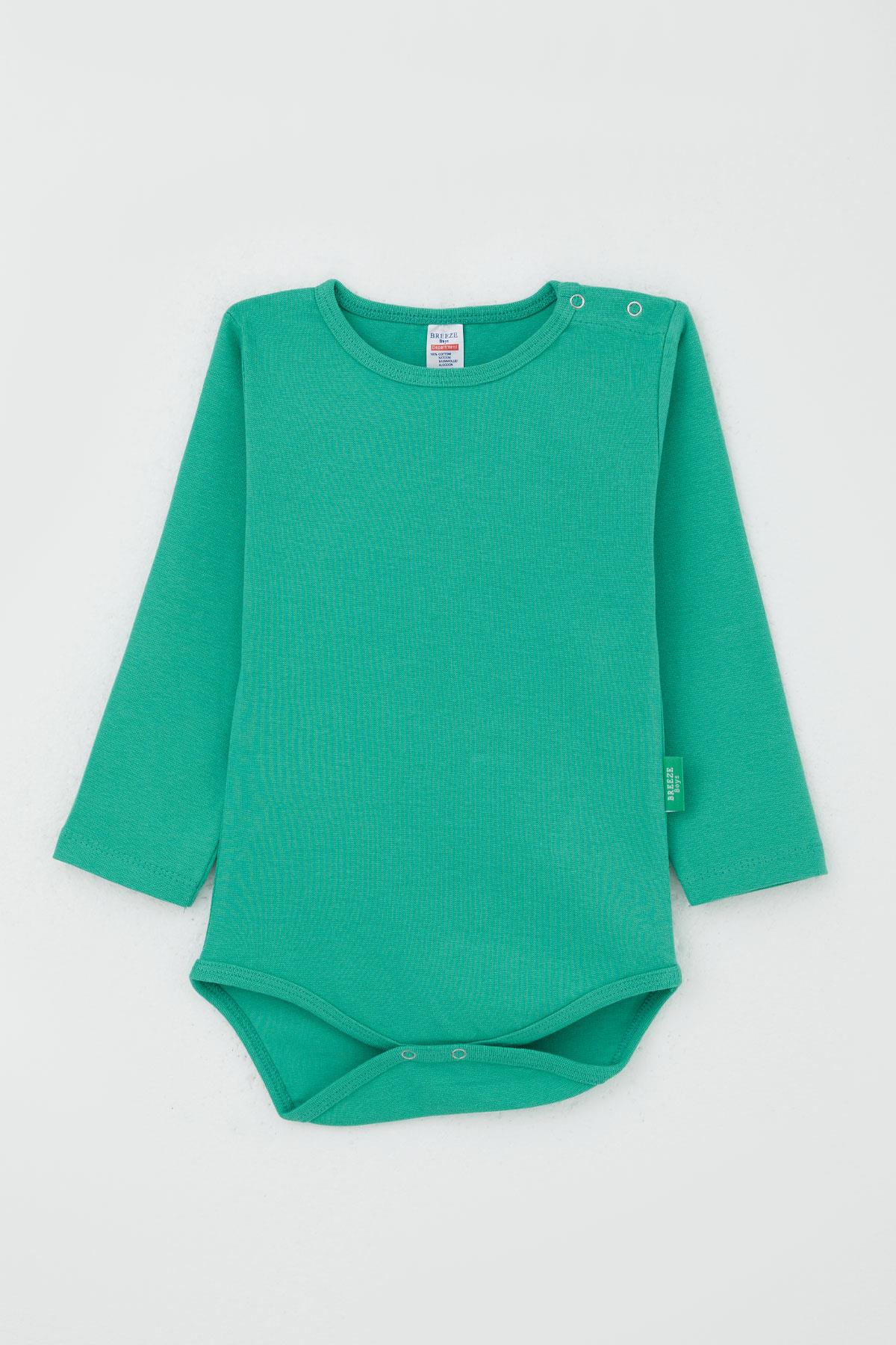 Breeze Erkek Bebek Çıtçıtlı Zıbın Body Basic Yeşil (9 Ay-3 Yaş)