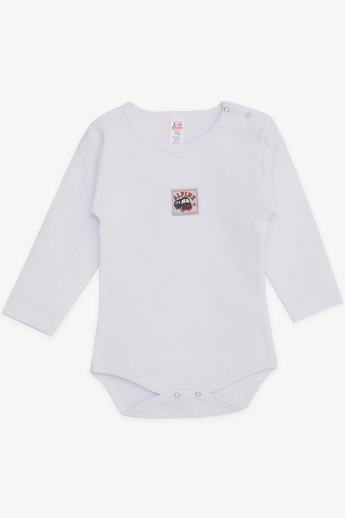 Breeze Erkek Bebek Çıtçıtlı Zıbın Body Araba Baskılı Beyaz (9 Ay-3 Yaş)