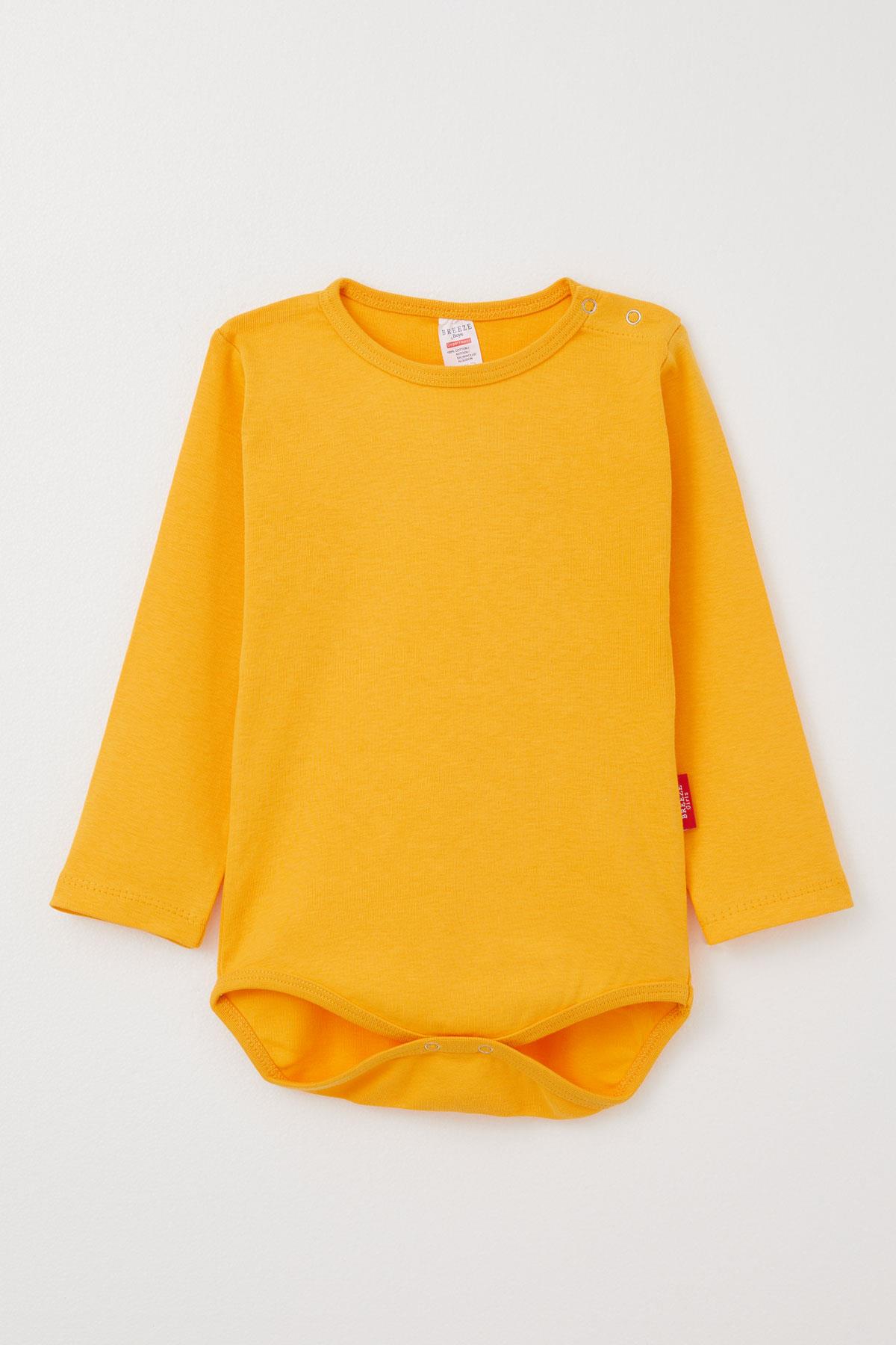 Breeze Erkek Bebek Çıtçıtlı Zıbın Body Basic Hardal Sarı (9 Ay-3 Yaş)