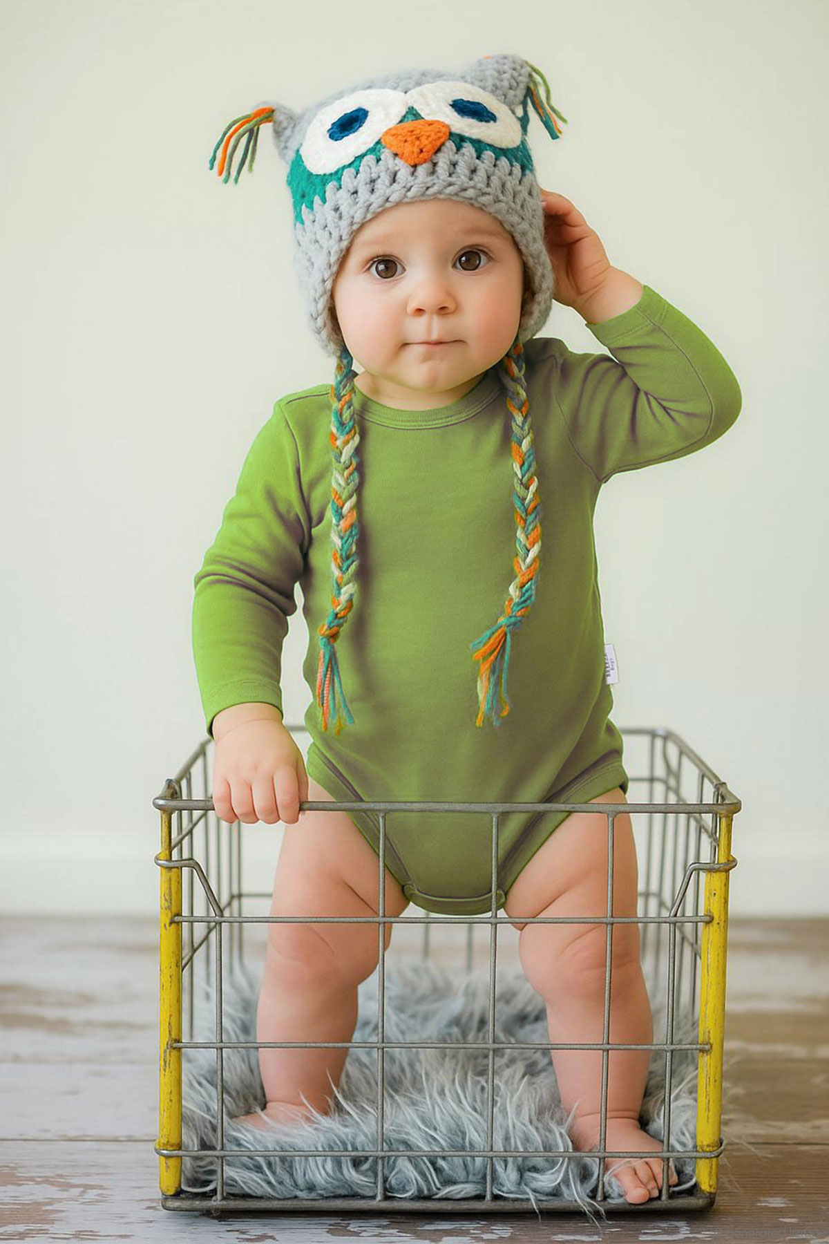 Breeze Erkek Bebek Çıtçıtlı Zıbın Body Basic Haki Yeşil (9 Ay-2 Yaş)