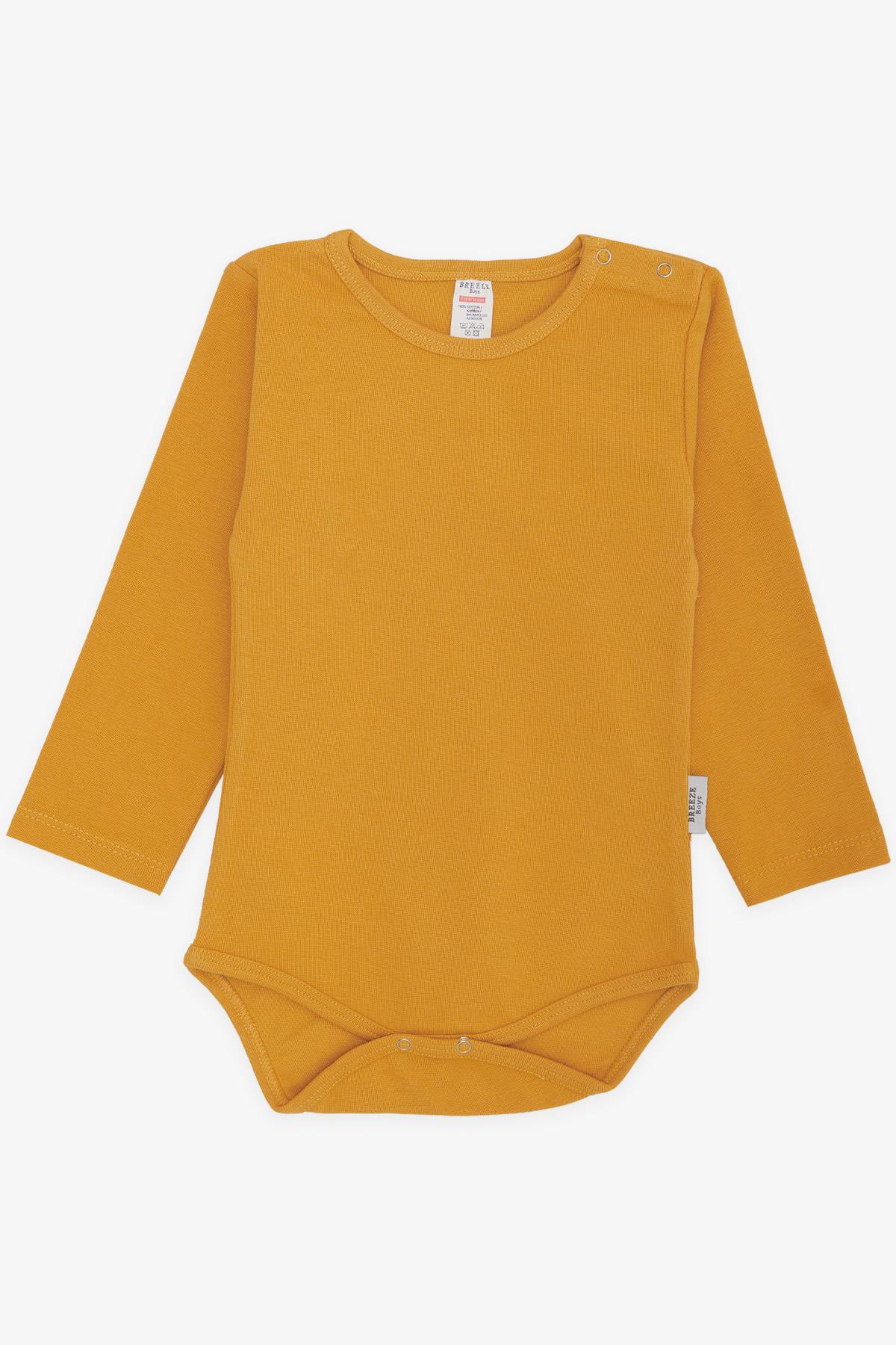 Breeze Erkek Bebek Çıtçıtlı Zıbın Body Basic Hardal Sarı (9 Ay-3 Yaş)