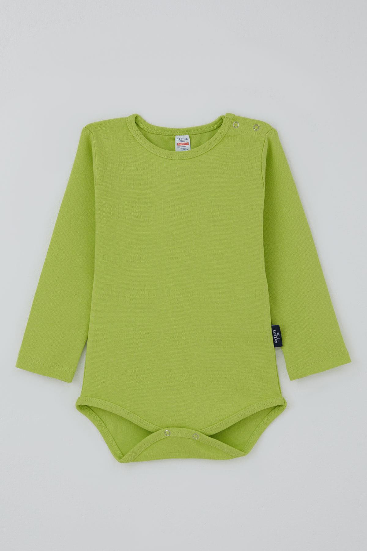 Breeze Erkek Bebek Çıtçıtlı Zıbın Body Basic Fıstık Yeşili (9 Ay-3 Yaş)